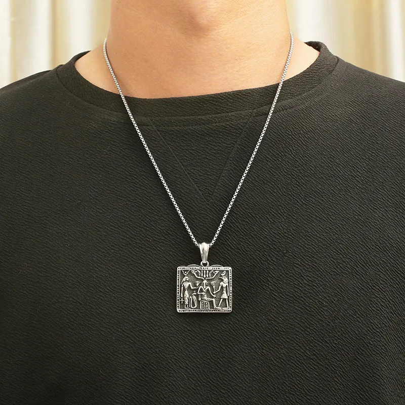 Retro Egyptian Pharaoh Punk Style Titanium Steel Men's Pendant