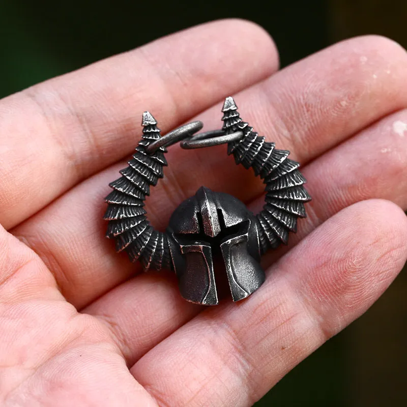 Retro Hip-Hop Titanium Steel God of War Helmet Pendant for Men - Wholesale Stainless Steel Jewelry