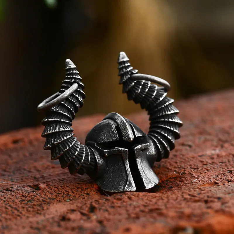 Retro Hip-Hop Titanium Steel God of War Helmet Pendant for Men - Wholesale Stainless Steel Jewelry