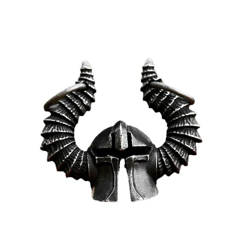 Retro Hip-Hop Titanium Steel God of War Helmet Pendant for Men - Wholesale Stainless Steel Jewelry