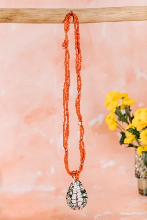 Shell Necklace with Pendant - Red (NCK 010)