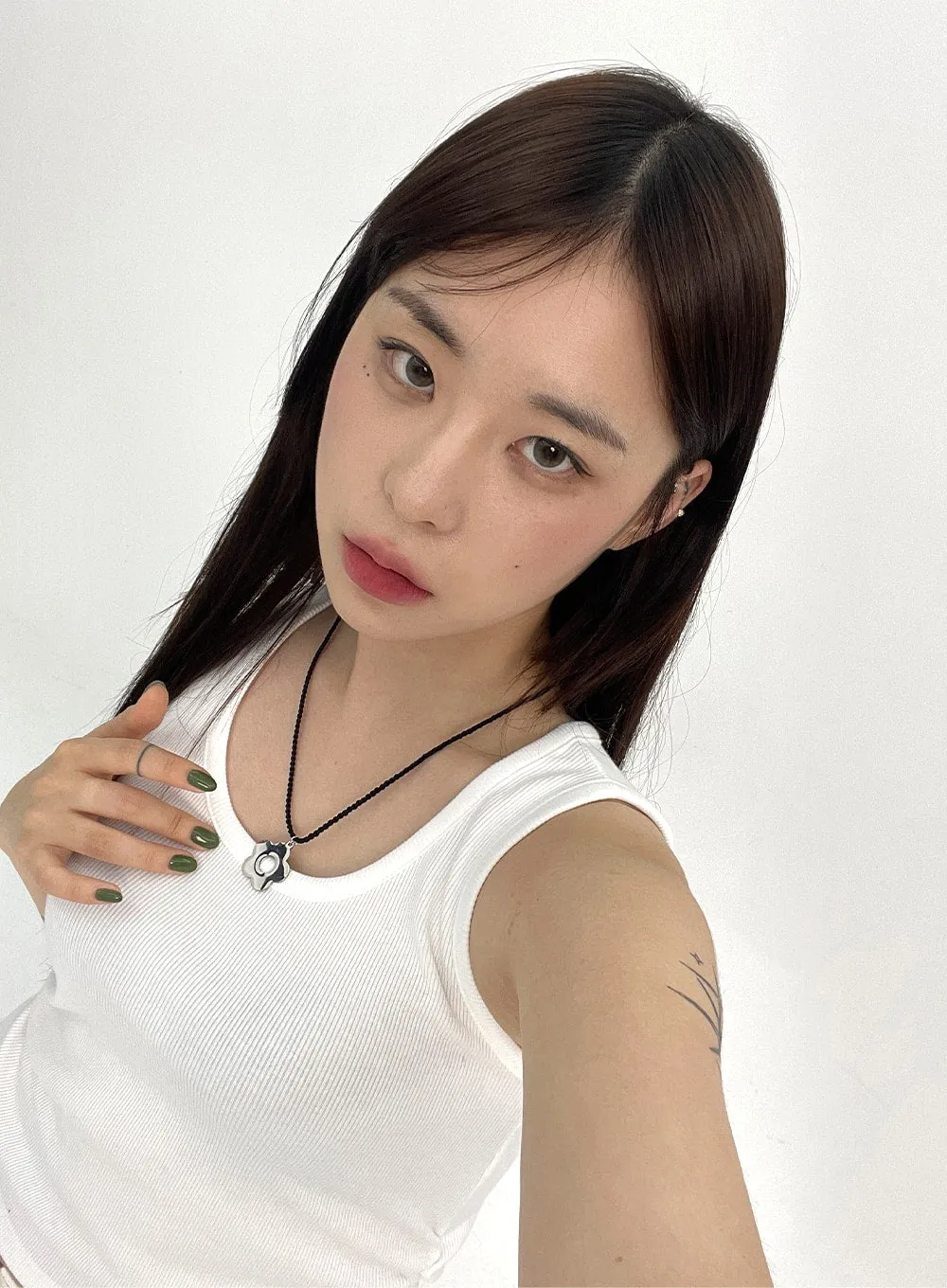 Silver Color Flower Necklace CL331
