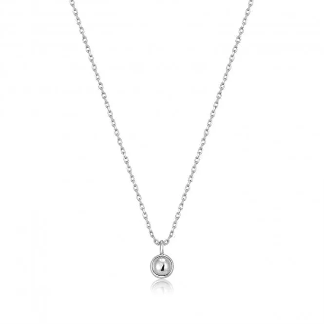 Silver Orb Drop Pendant Necklace N045-01H
