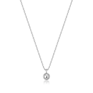 Silver Orb Drop Pendant Necklace