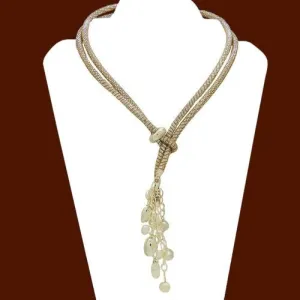 Simon Sebbag Sterling Silver Bead Pearl Suede Leather Necklace Lariat Wear 2 Way