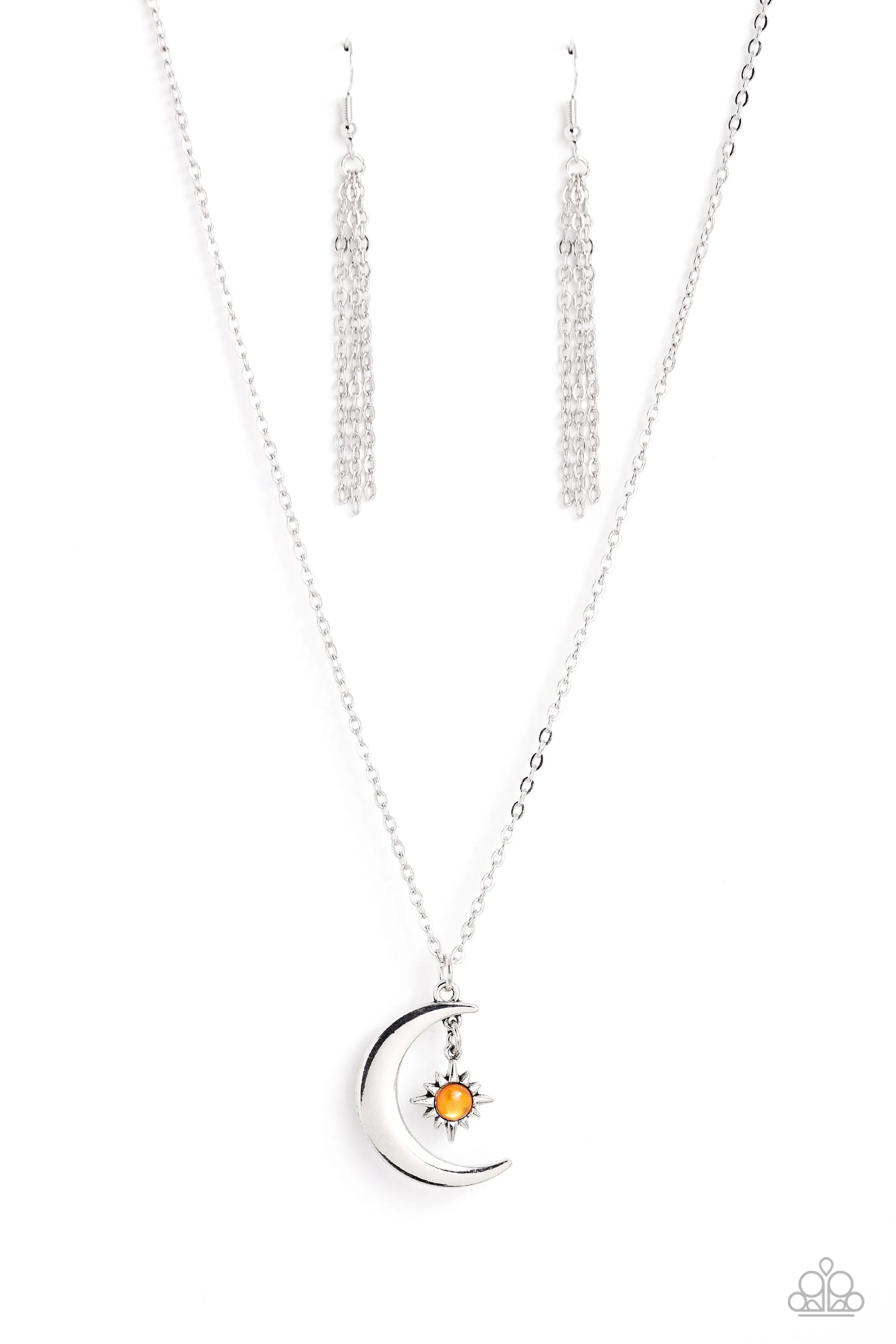 Stellar Sway - Orange Necklace - Paparazzi Accessories