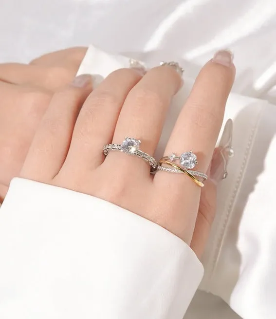 Sterling silver 0.8 carat moissanite ring women's diamond ring