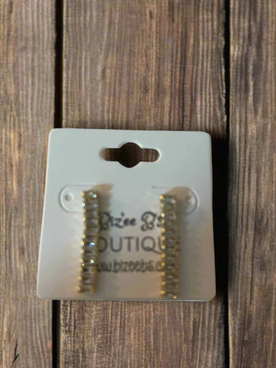 Studded Crystal Drop Earrings