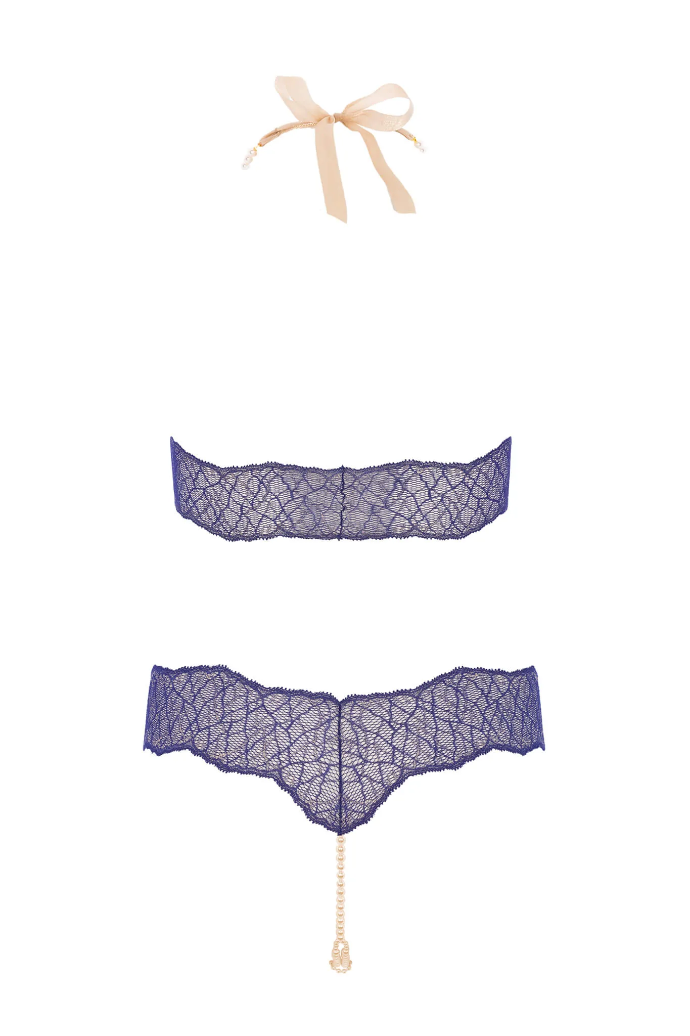 Sydney Blue Lace Double Pearls Set