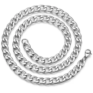Thick Stainless Steel Curb Chain Necklace