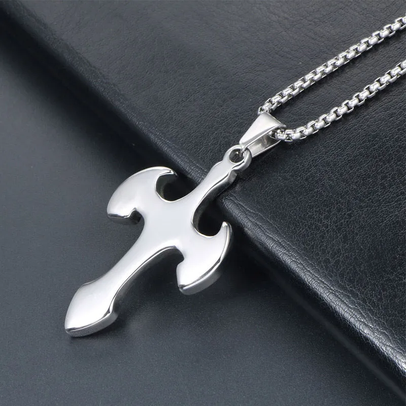 Titanium Steel Cross Pendant Necklace for Men - Hip-Hop Trendy Personalized Design
