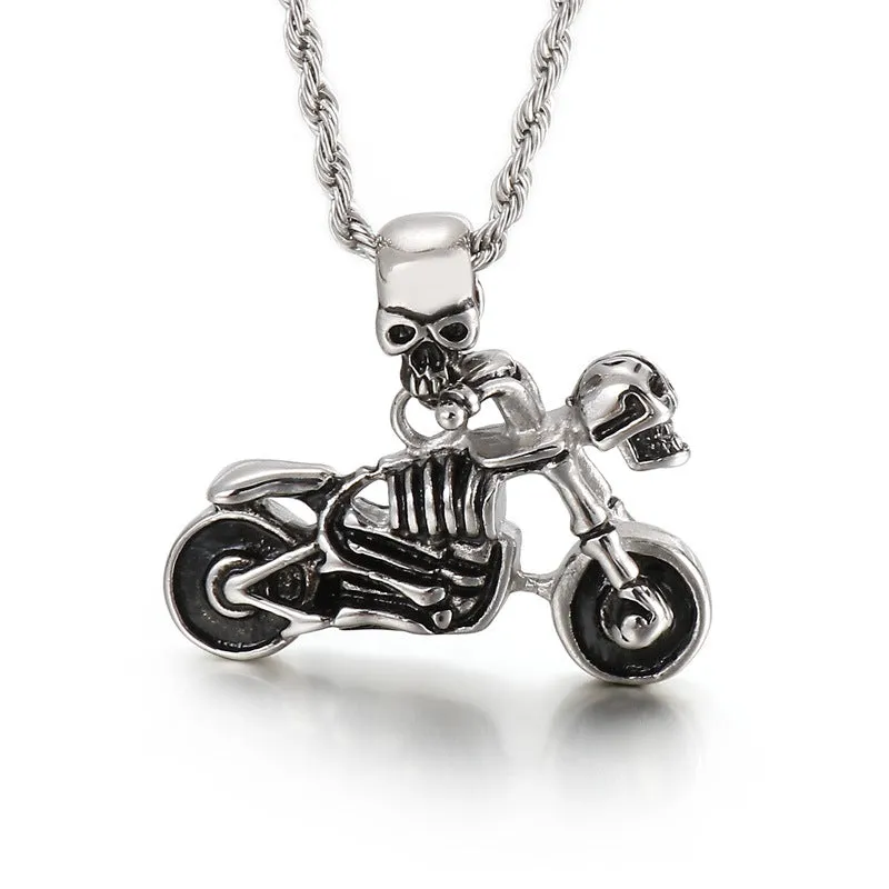 Trendy Hip-Hop Skull Animal Titanium Steel Men's Pendant