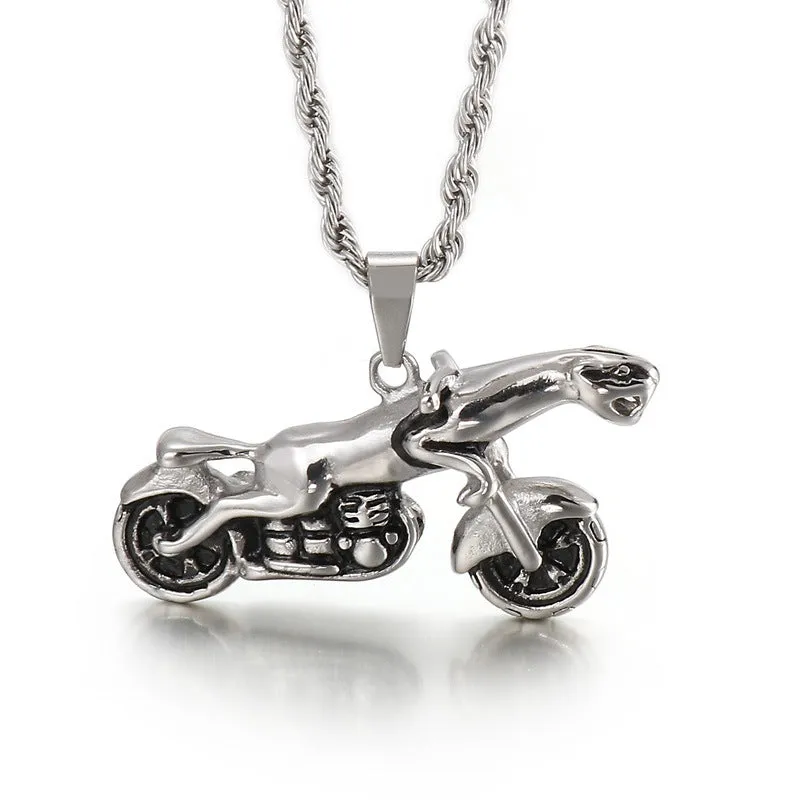 Trendy Hip-Hop Skull Animal Titanium Steel Men's Pendant