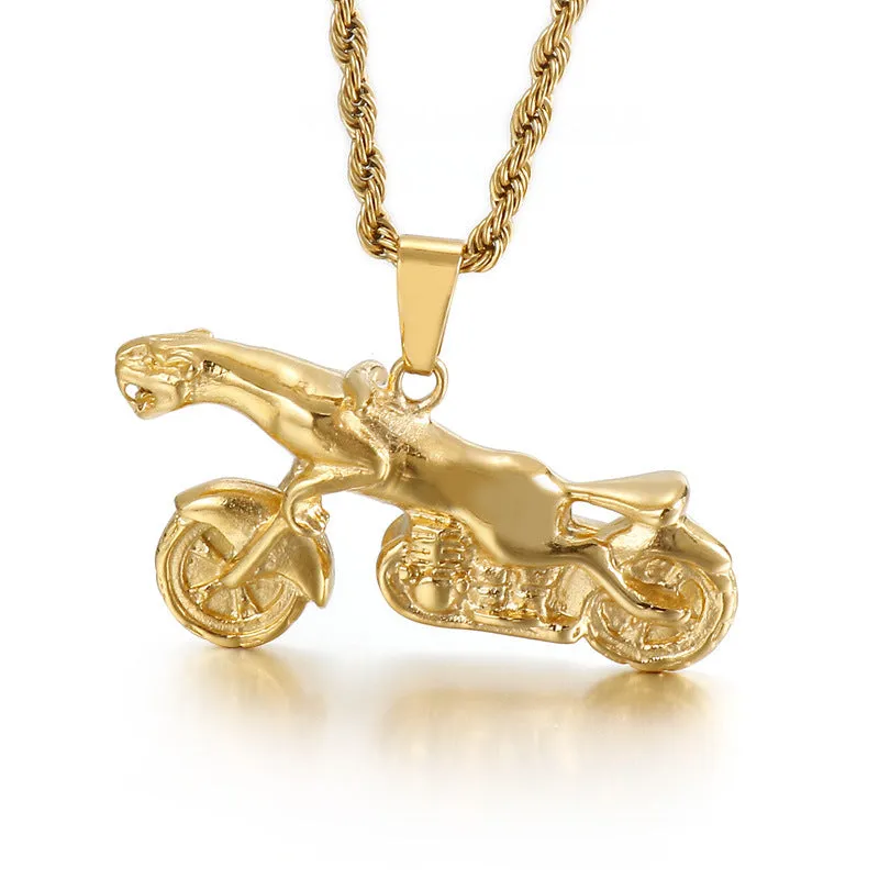 Trendy Hip-Hop Skull Animal Titanium Steel Men's Pendant