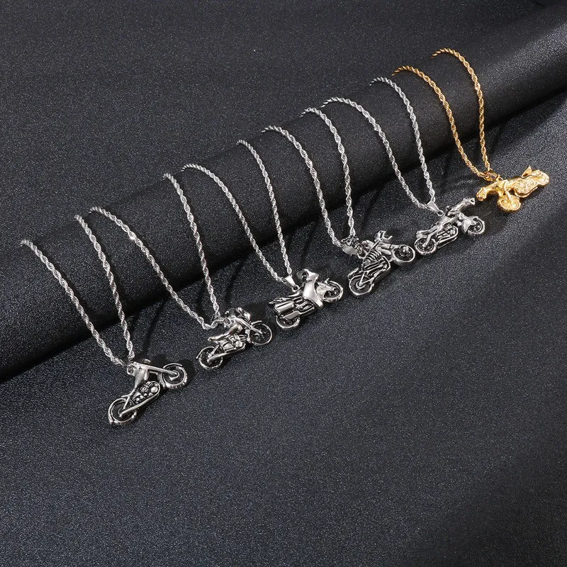 Trendy Hip-Hop Skull Animal Titanium Steel Men's Pendant