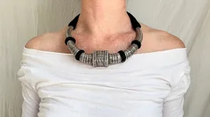 Tribal Necklace. Sterling SIlver. Antique. India. 1021