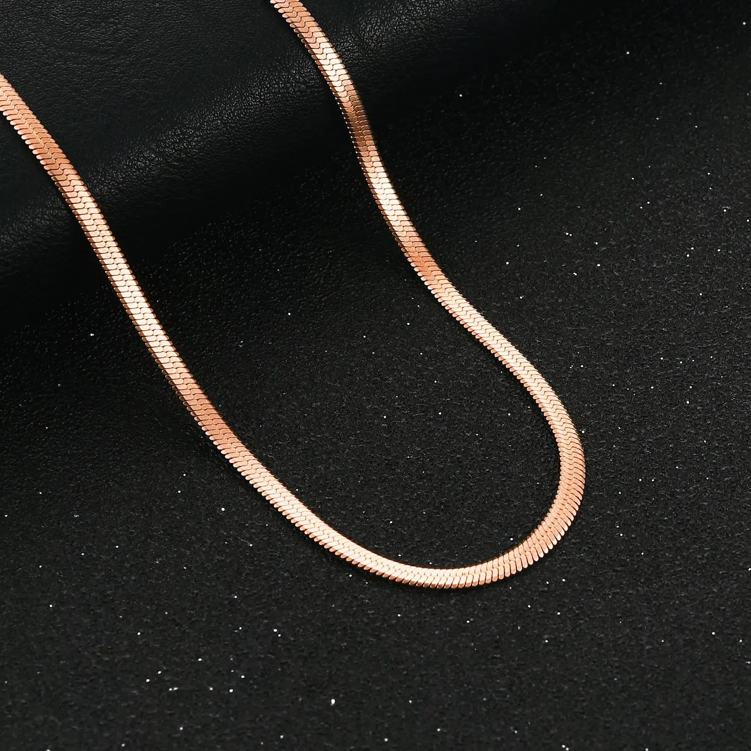 Unique Flat Gold Color Stainless Steel Necklace Blade Chain