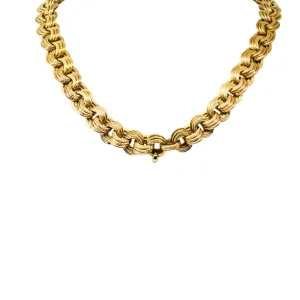 Vintage 14ct Yellow Gold Hollow Link Necklace