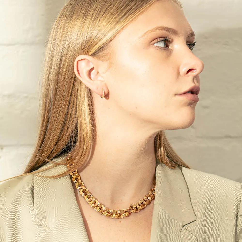 Vintage 14ct Yellow Gold Hollow Link Necklace