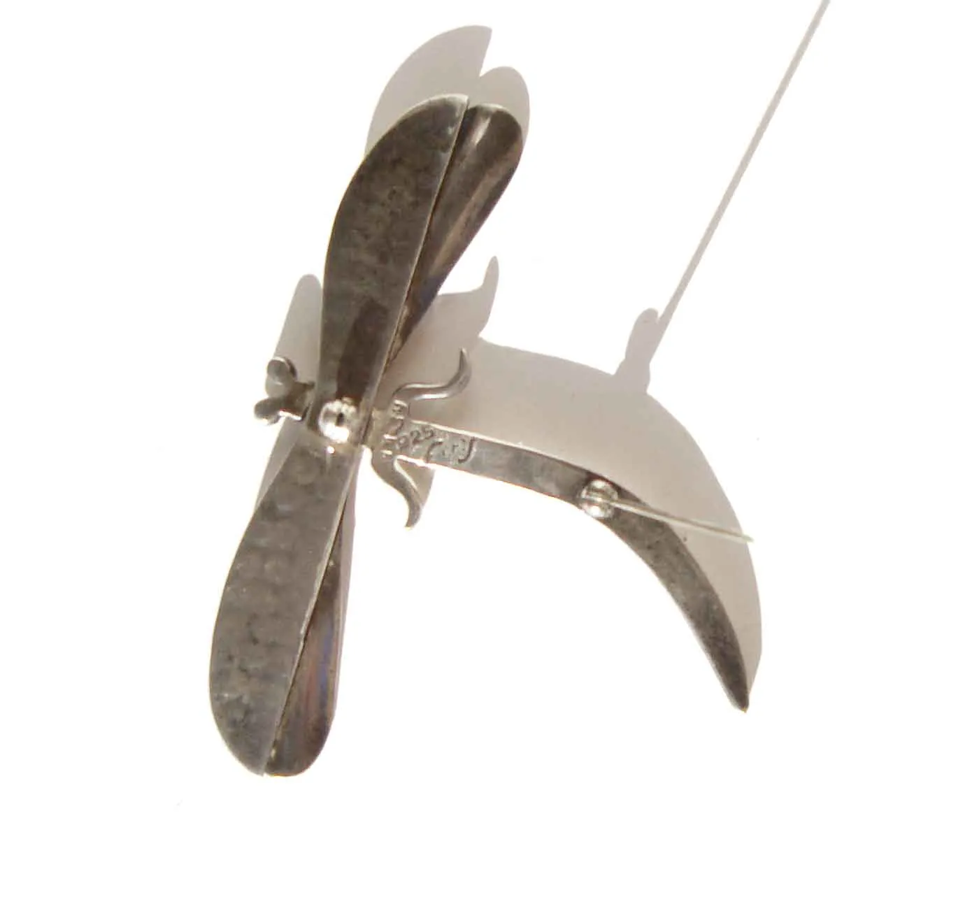 Vintage Fer’s Taxco Dragonfly Brooch Sterling Silver Insect Pin – 3 Inches
