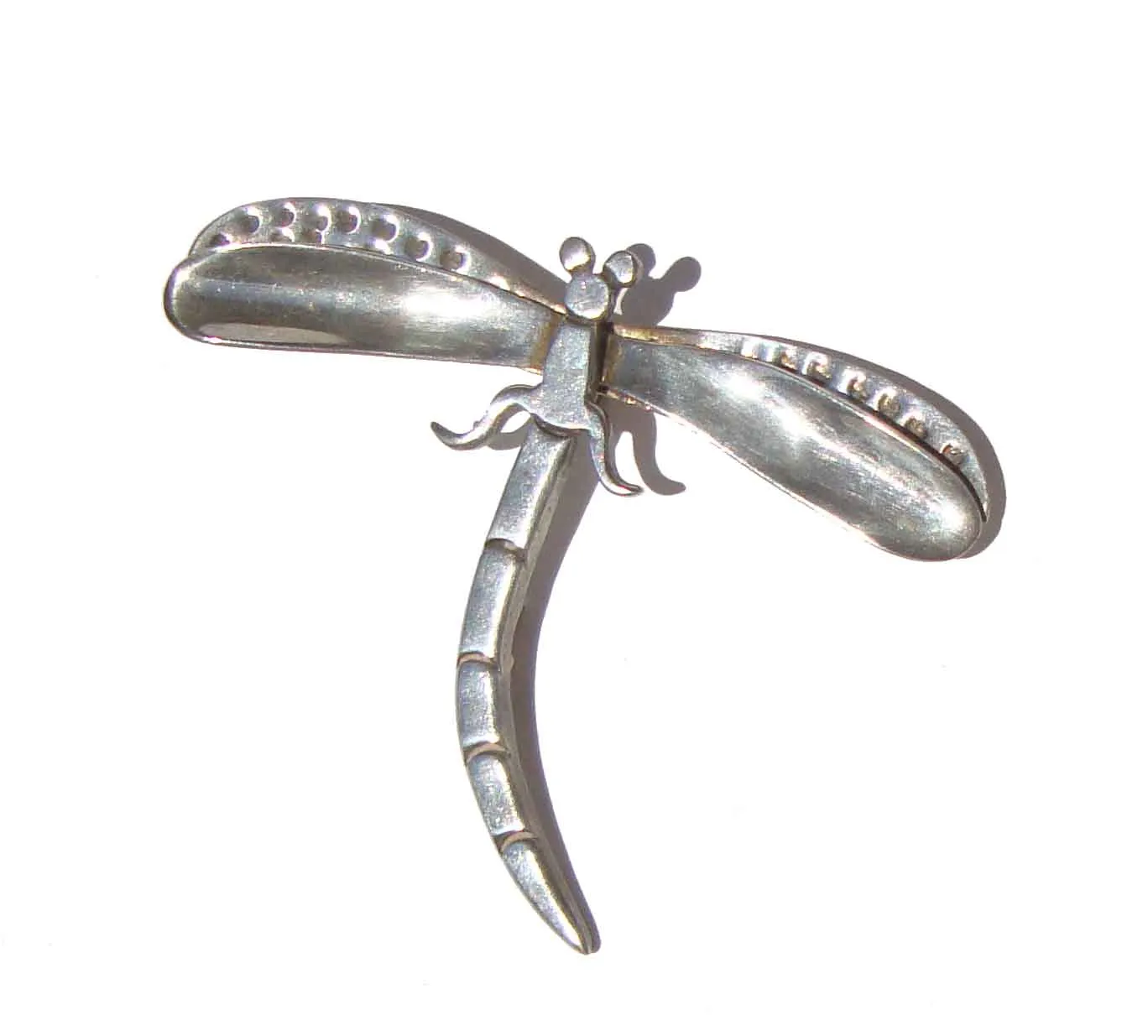 Vintage Fer’s Taxco Dragonfly Brooch Sterling Silver Insect Pin – 3 Inches