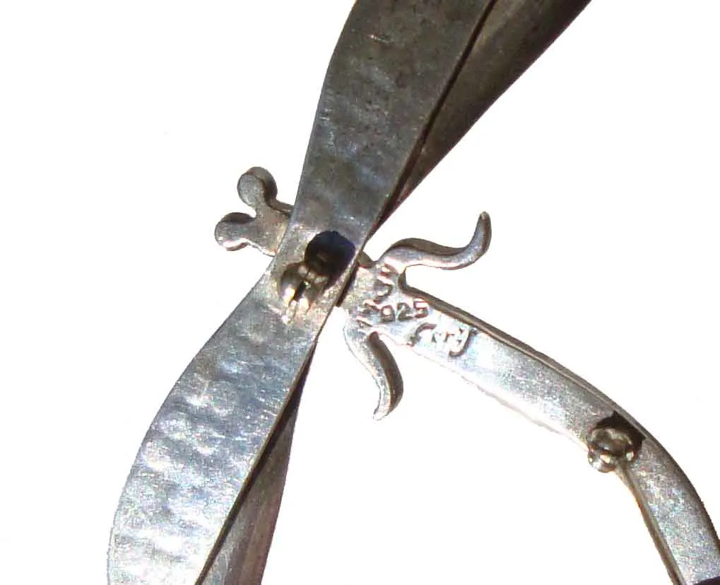 Vintage Fer’s Taxco Dragonfly Brooch Sterling Silver Insect Pin – 3 Inches