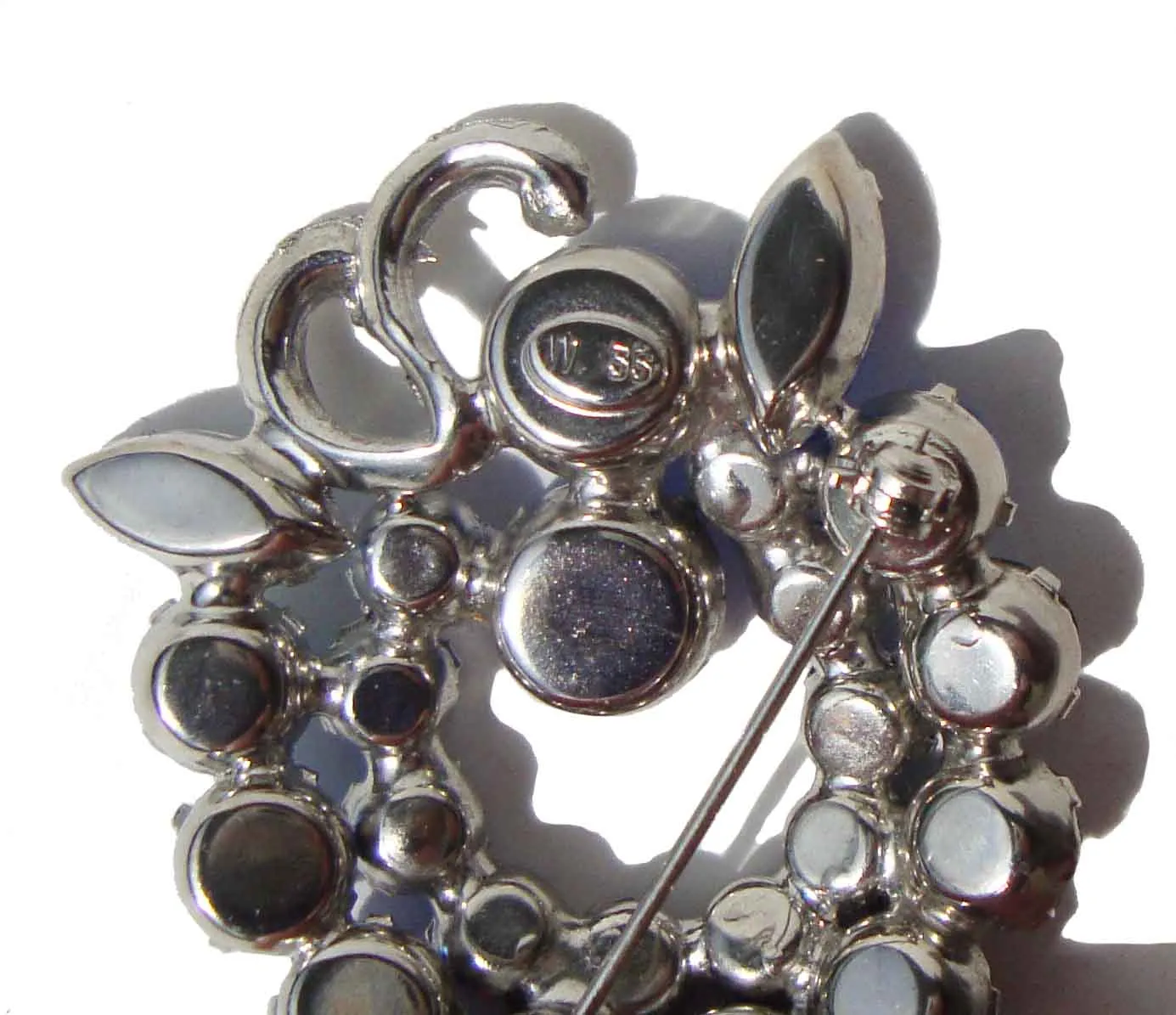 Vintage Weiss Brooch Two Tone Blue Rhinestone Cocktail Pin