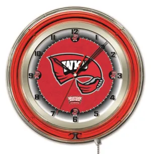 Western Kentucky Hilltoppers HBS Neon Red Battery Powered Wall Clock (19")