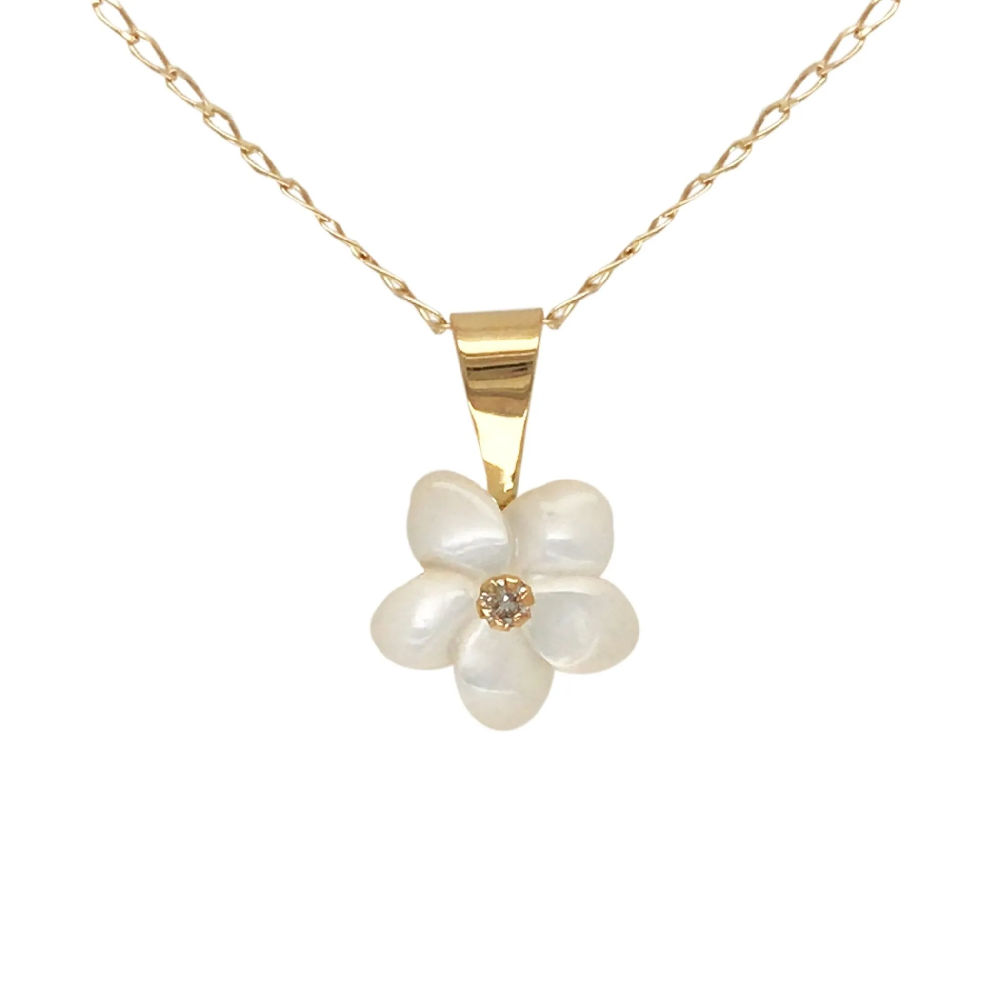 White Diamond Floral Necklace
