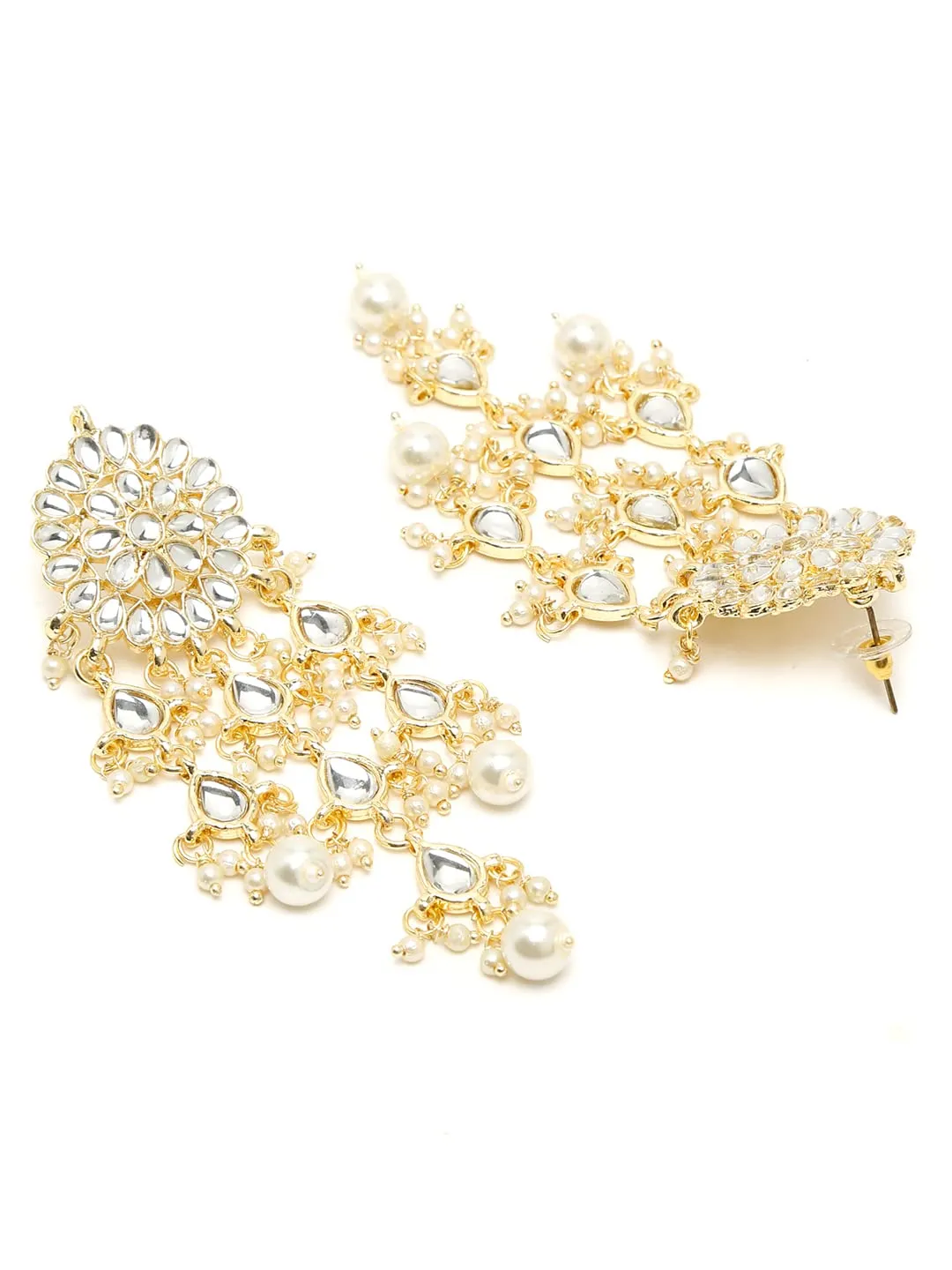 Yellow Chimes Kundan Earrings for Women Traditional Gold Plated Kundan Studded Danglers Earrings for Women and Girls