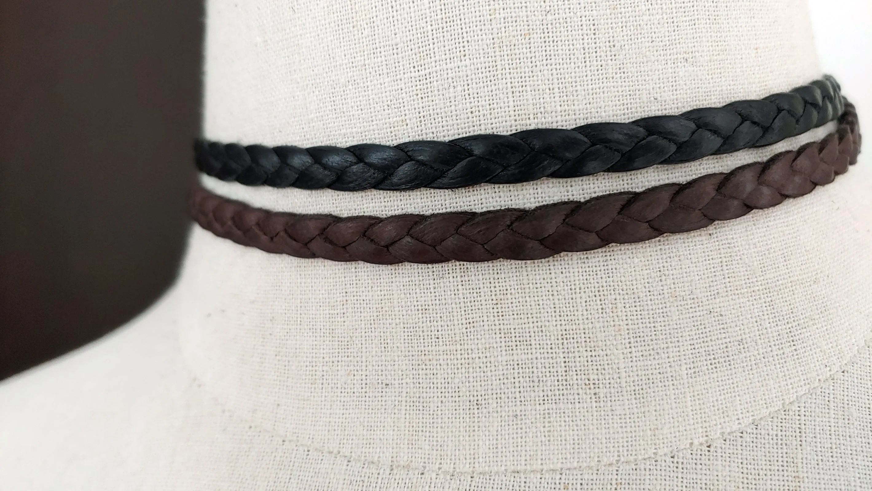 ZURI Braided Leather Choker Style Necklace & Headband - SS1137