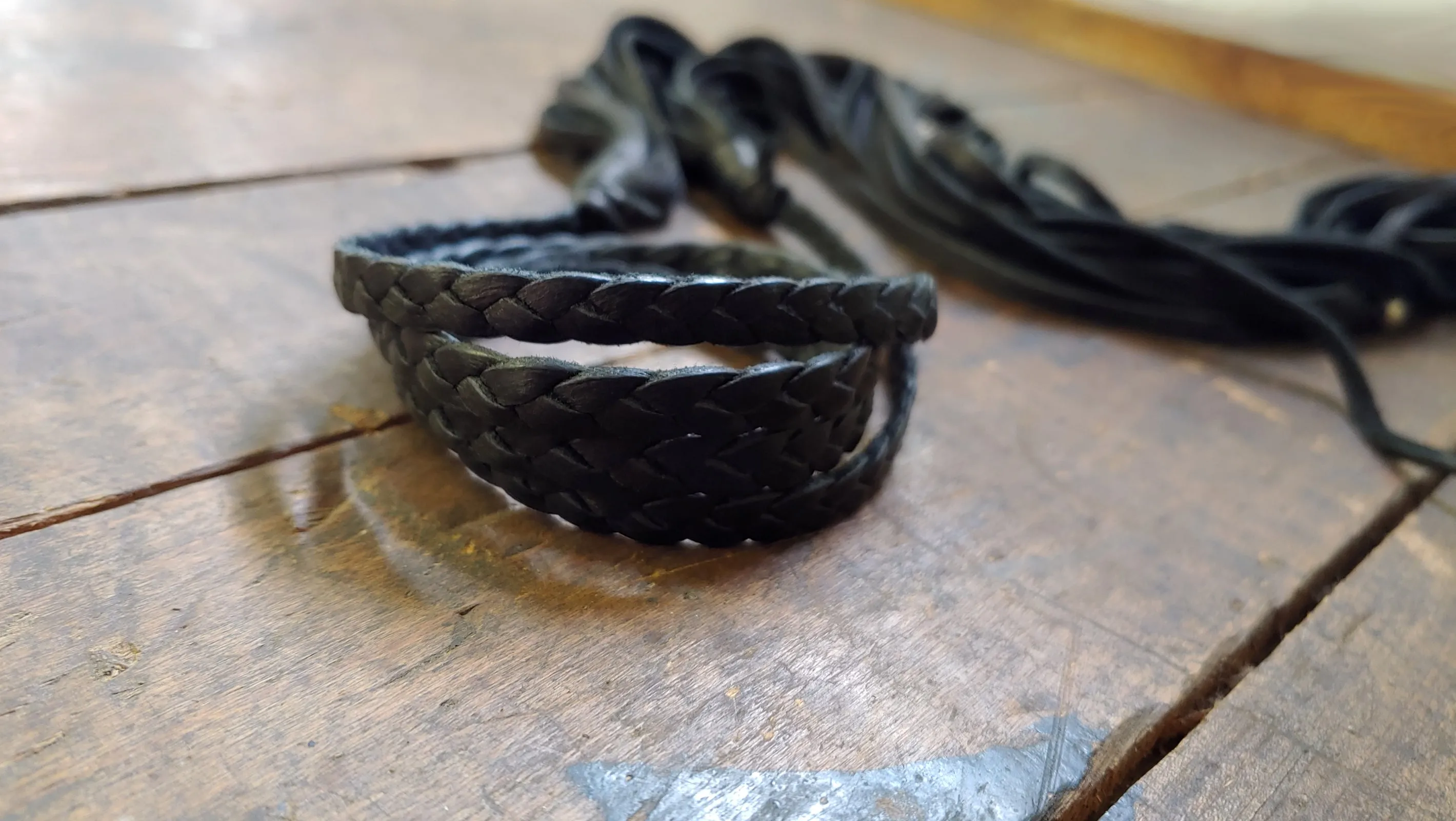 ZURI Braided Leather Choker Style Necklace & Headband - SS1137